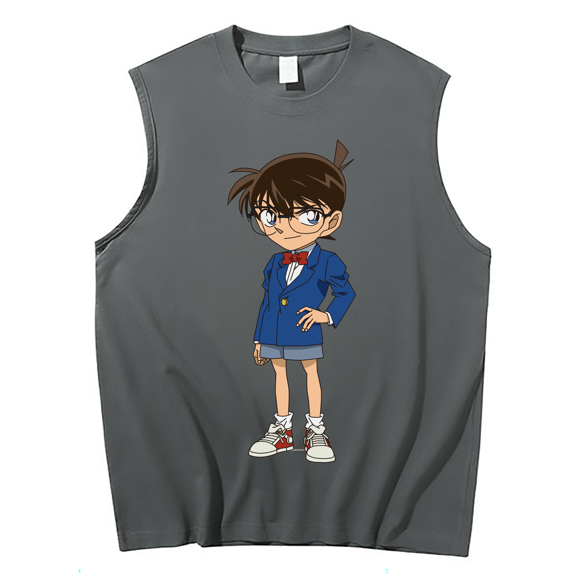 （画像用） 名探偵コナン 江戸川 コナン Detective Conan Conan Edogawa コットン100％タンクトップ（フロントプリント）